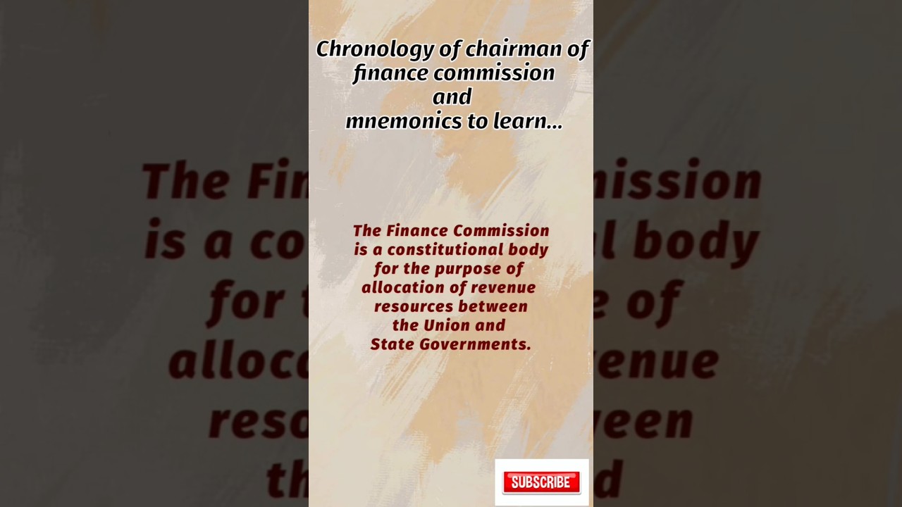 Chairman of finance commission and mnemonics 