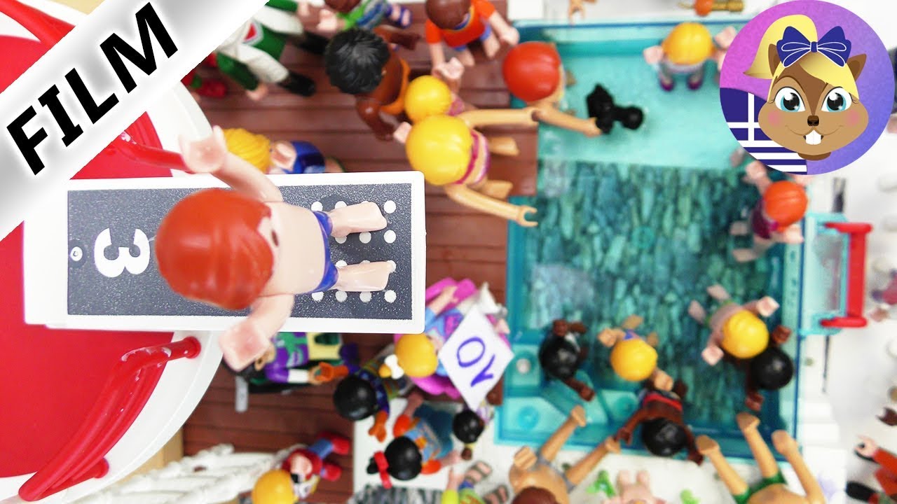 Playmobil ταινία: Τουρνουά βουτιάς στην πισίνα της οικογένειας Περιστέρη!