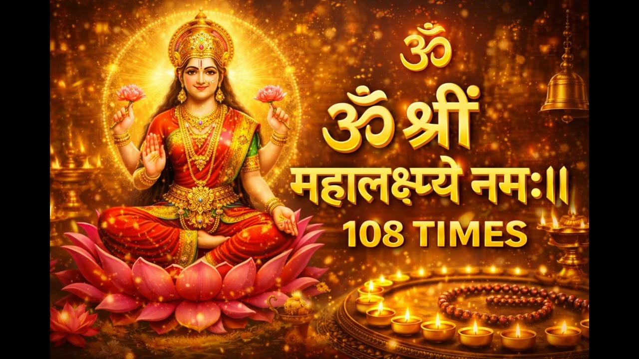 ॐ श्रीं महालक्ष्म्यै नमः 108 बार | धन, सुख और समृद्धि के लिए शक्तिशाली मंत्र #fridayspecial #bhakti 