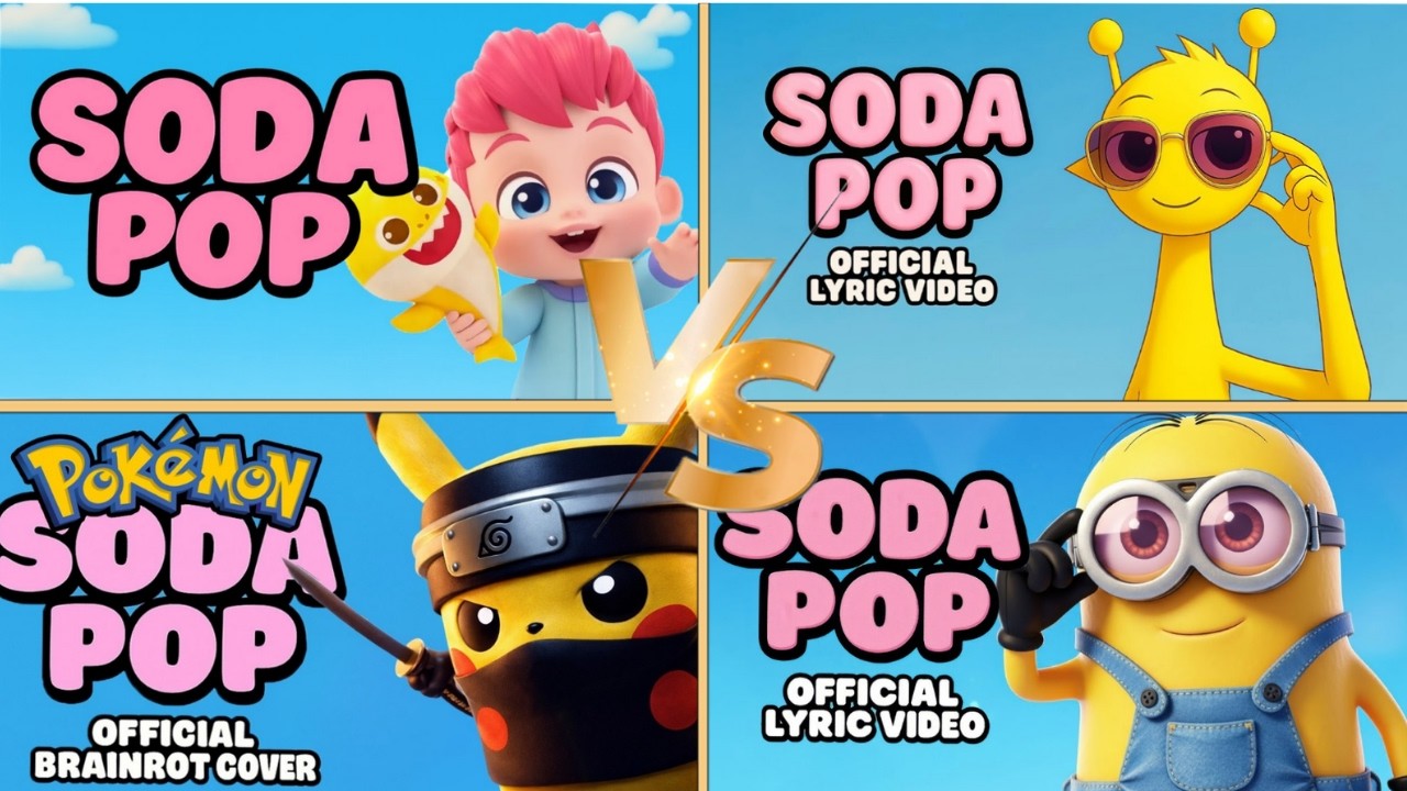 Baby Shark 🦈 vs Pikachu ⚡ vs Minion 🟡 | SODA POP Ultimate Showdown 🔥⚡
