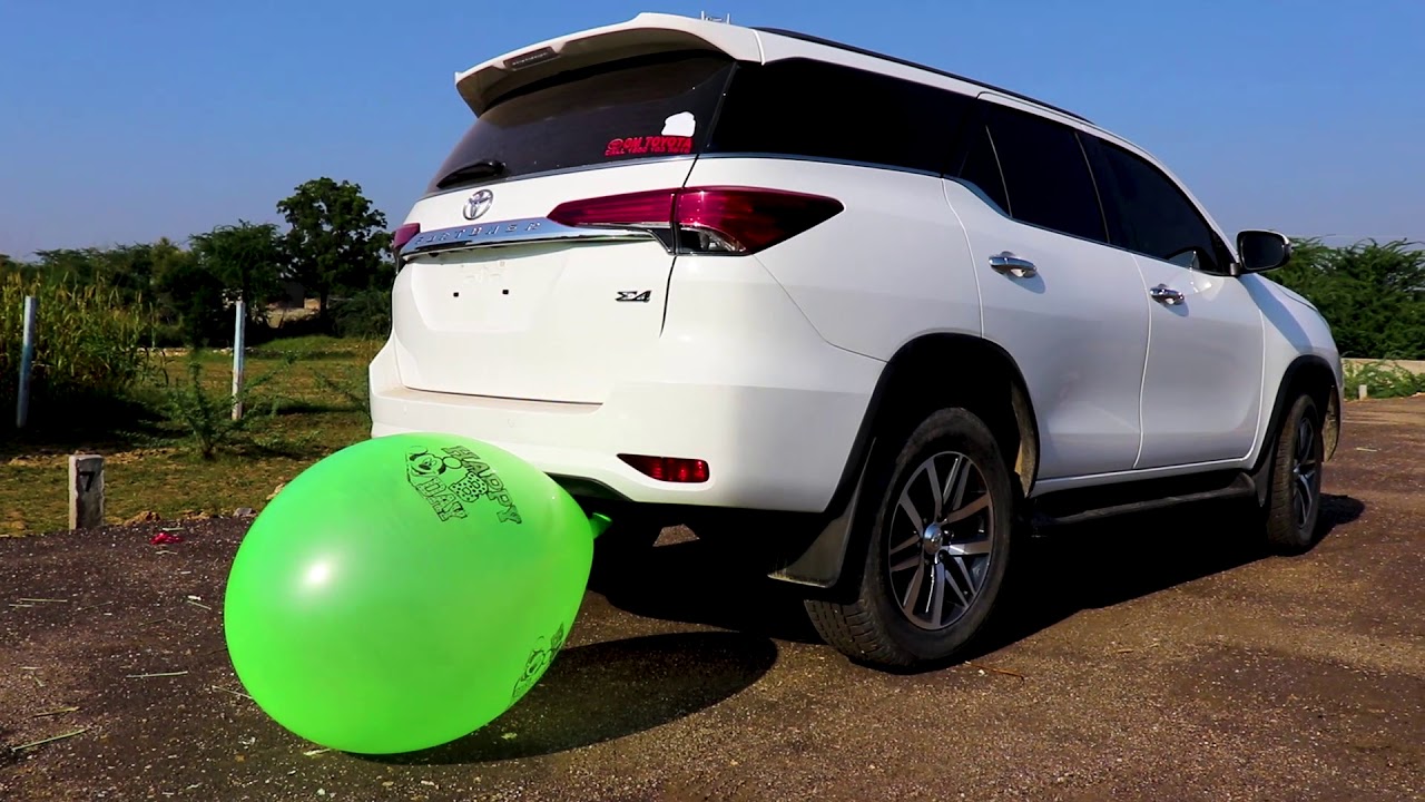 Balloon Vs Fortuner Car Silencer - Super Big Size Balloon Create