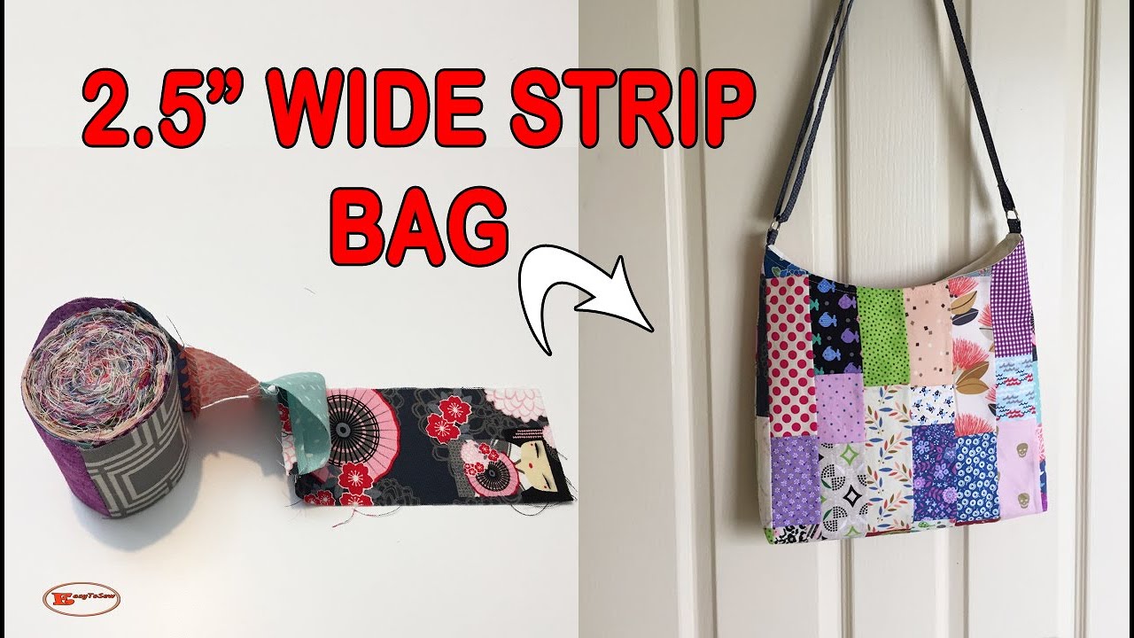 JELLY ROLL BAGS TUTORIAL  | PATCHWORK SHOULDER BAG | FABRIC SCRAPS BAG | BAG SEWING TUTORIAL