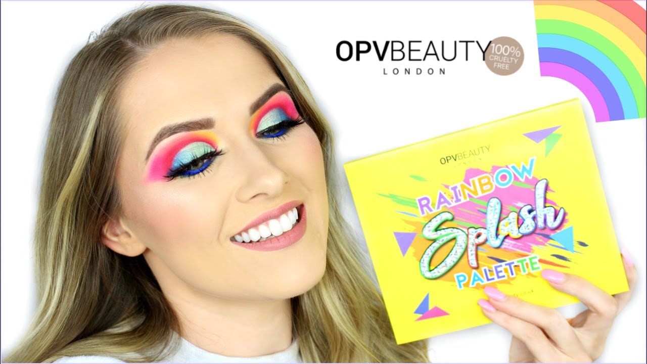 OPV BEAUTY RAINBOW SPLASH EYESHADOW PALETTE TUTORIAL! | shivonmakeupbiz