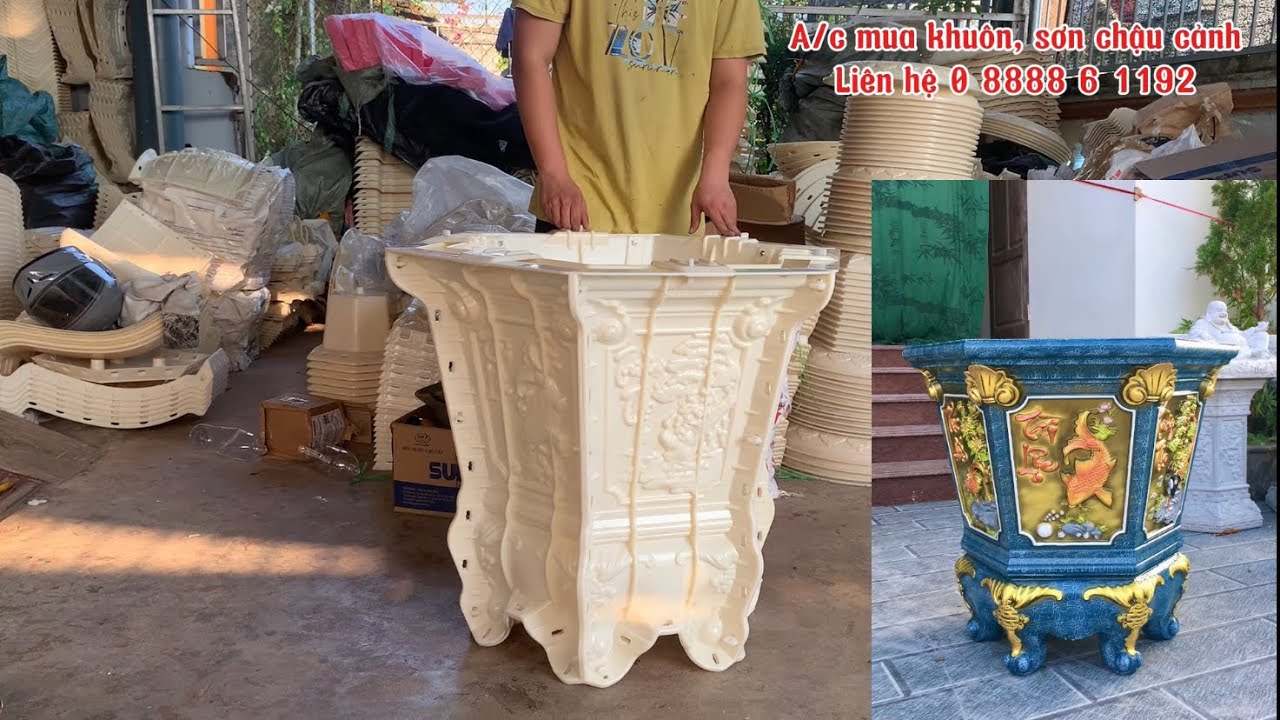 Khuôn chậu lục giác 66 chân liền