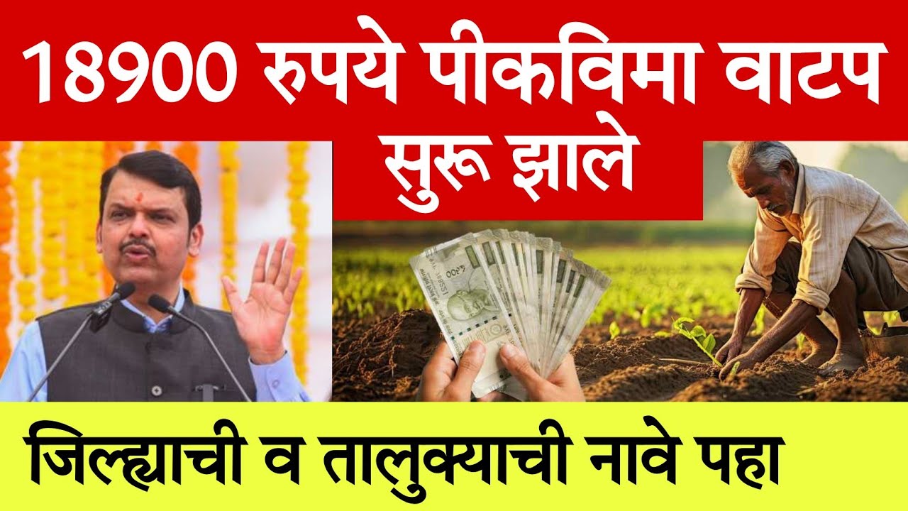 🤑पिकविमा वाटप सुरू जिल्ह्याची व तालुक्यांची नावे पहा💸pik vima update 25 Mar 2026