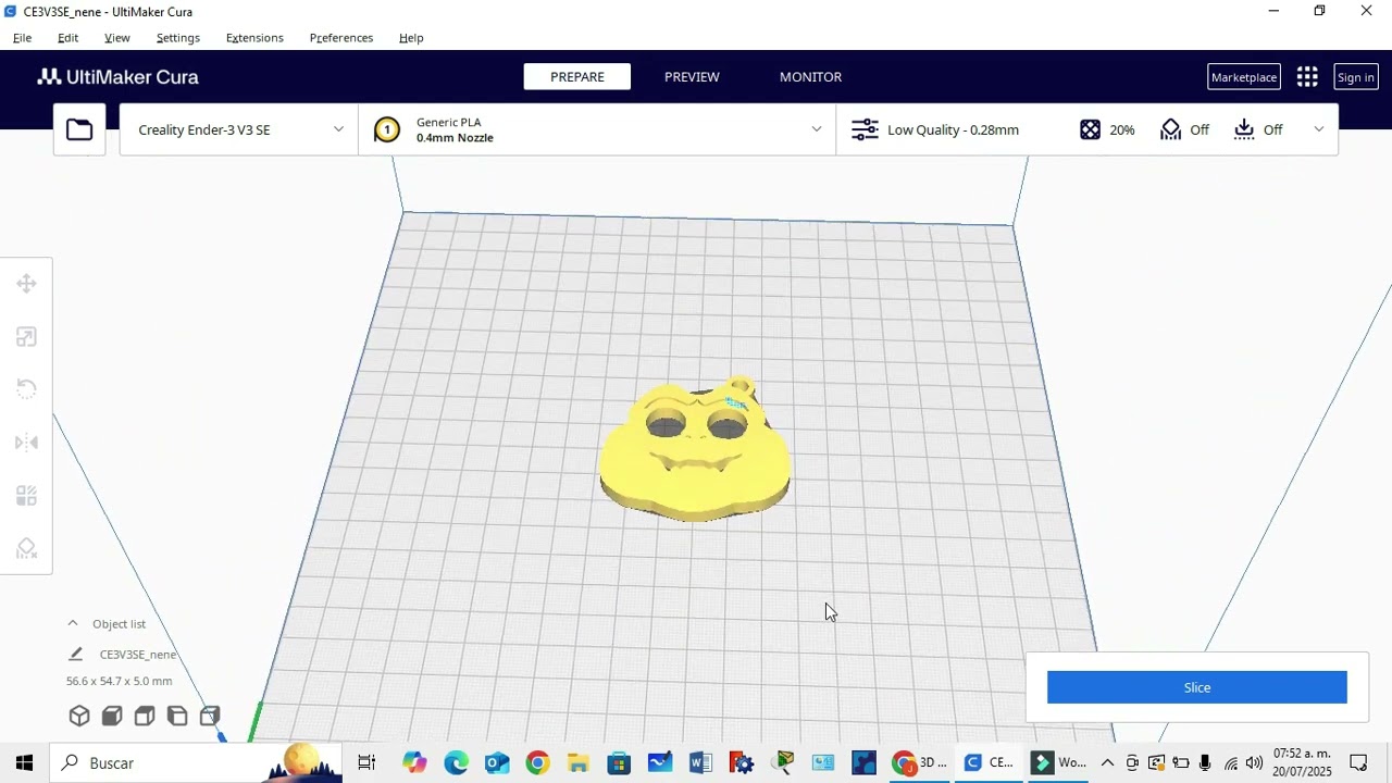PREPARANDO MODELO DE IMPRESIÓN  STL EN ULTIMAKER CURA