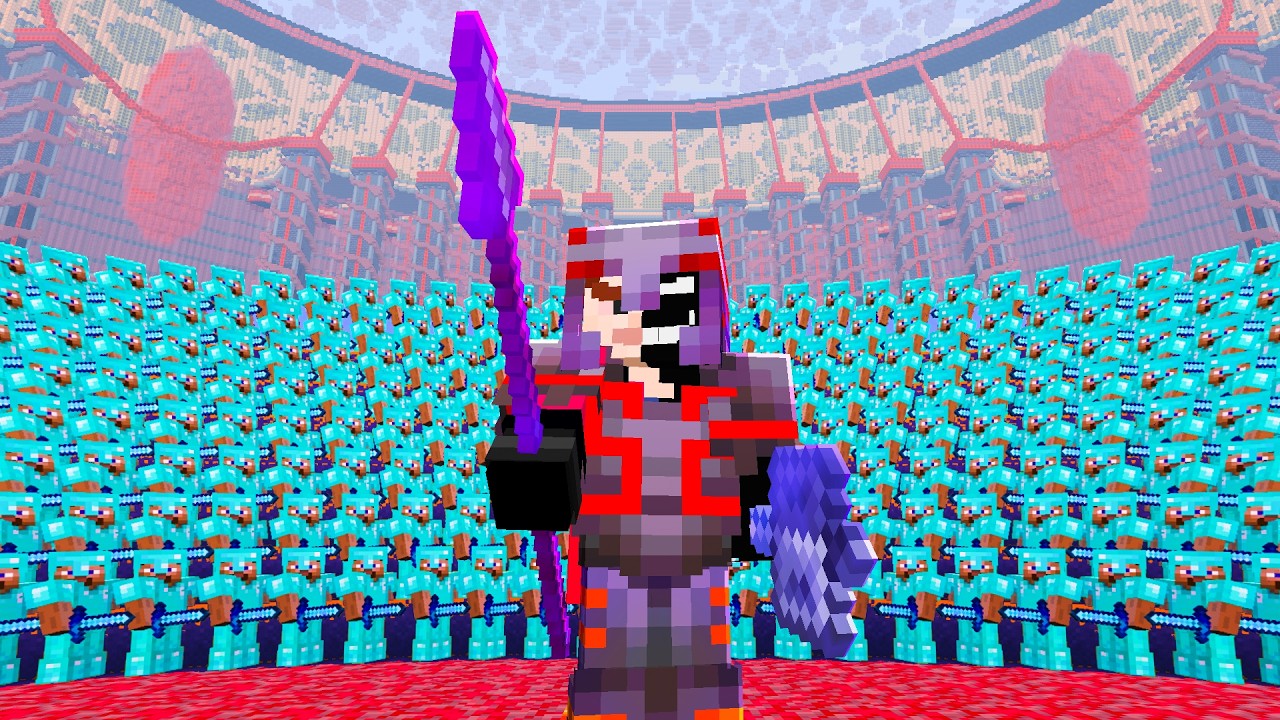 100 GRACZY vs SPEAR & MACE w MINECRAFT!