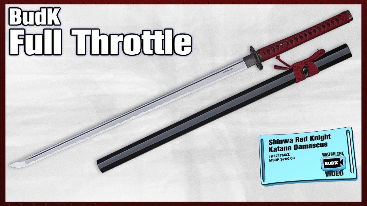 Shinwa Damascus Steel Red Knight Katana Sword Hand Forged