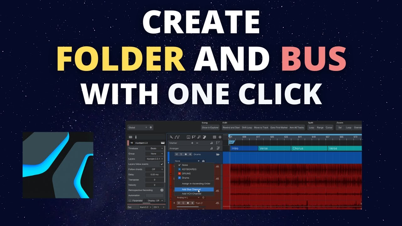 Studio One 6.2: Create Folder & Bus - We have waited for this feature for years!