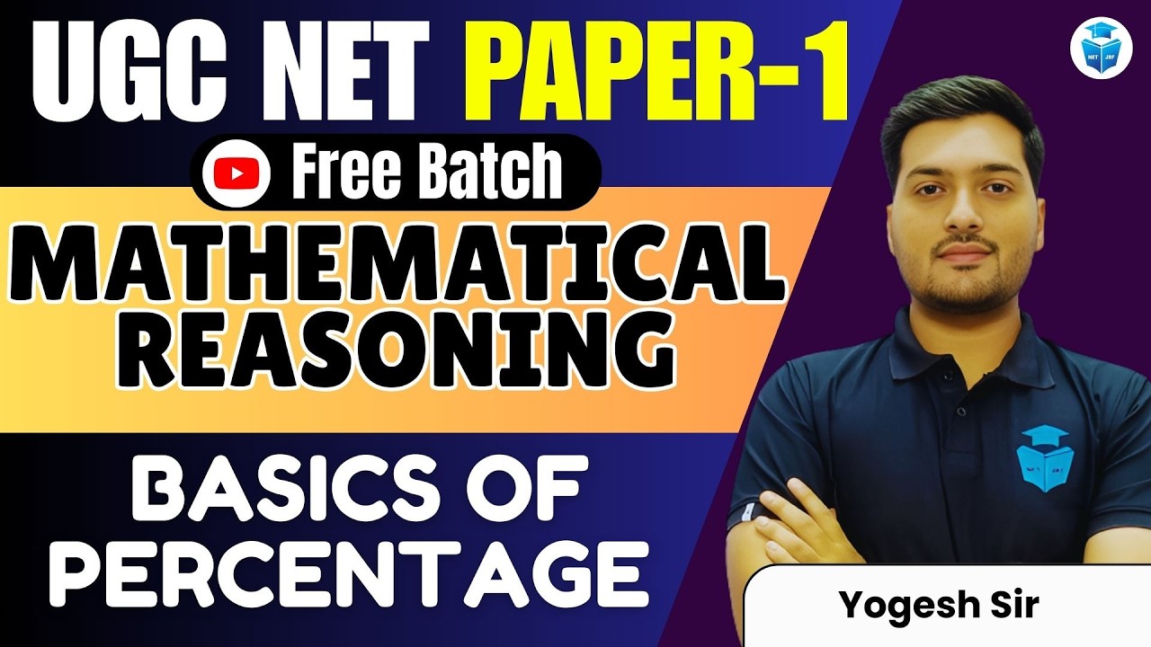 UGC NET Paper 1 Mathematical Reasoning & DI | Basic of Percentage | UGC NET June 2026 | JRFAdda