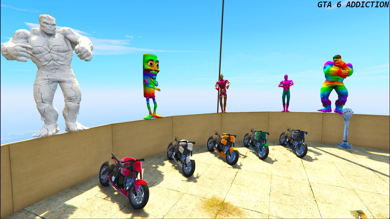GTA V Superheroes Crazy Race Challenge with Super Cars | GTA V Spiderman Car Stunt Race #35