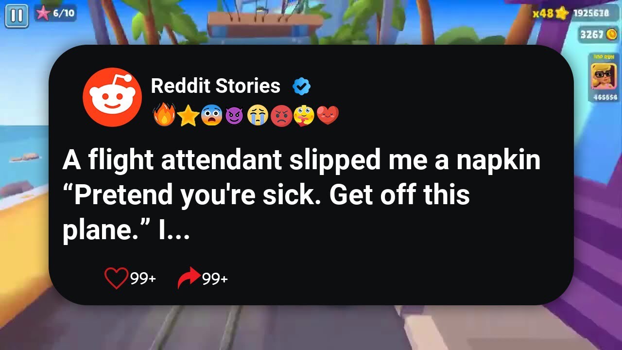 A flight attendant slipped me a napkin “Pretend you’re sick. Get off this plane.” I #reddit 