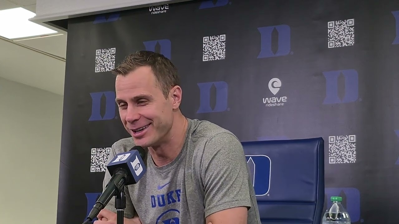 Duke coach Jon Scheyer press conference ahead of Saturday's home game against #UNC