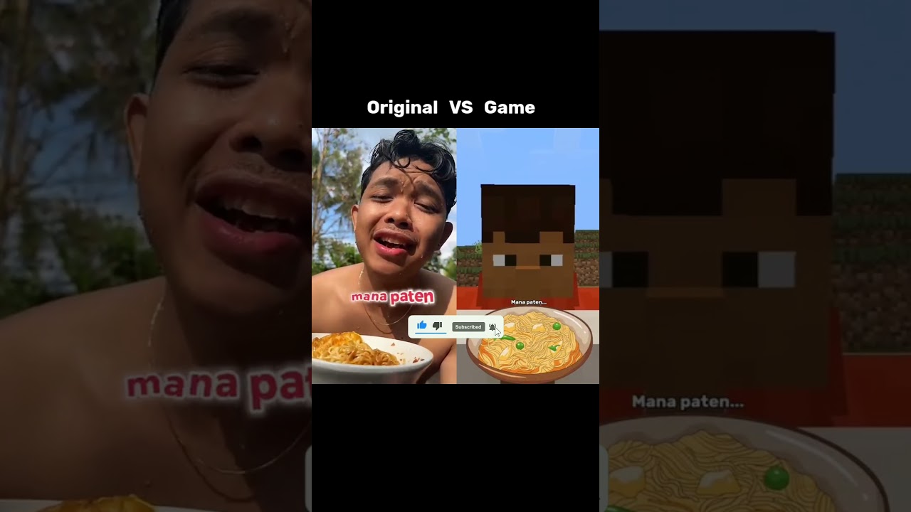Original VS Game - Makan Mie Di Sungai Ni Bos #shorts #minecraft #funny