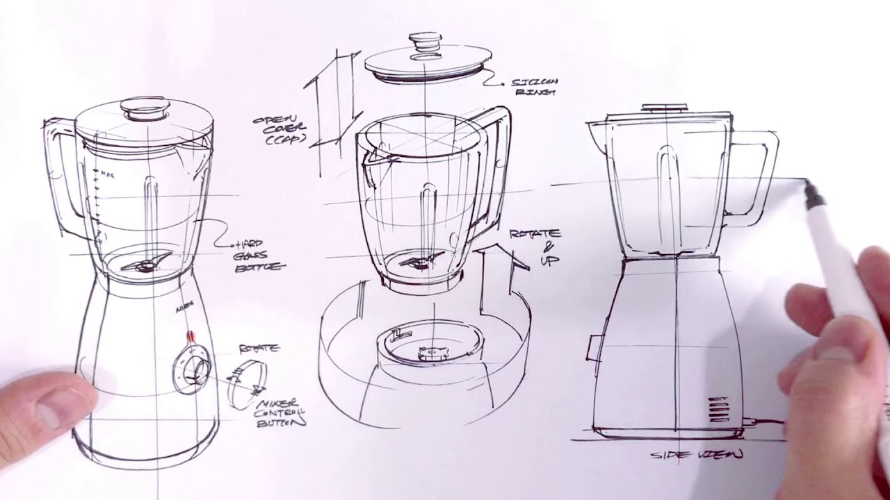 Product designer’s product design sketch / Mixer sketch / 제품디자이너가 그리는 제품스케치
