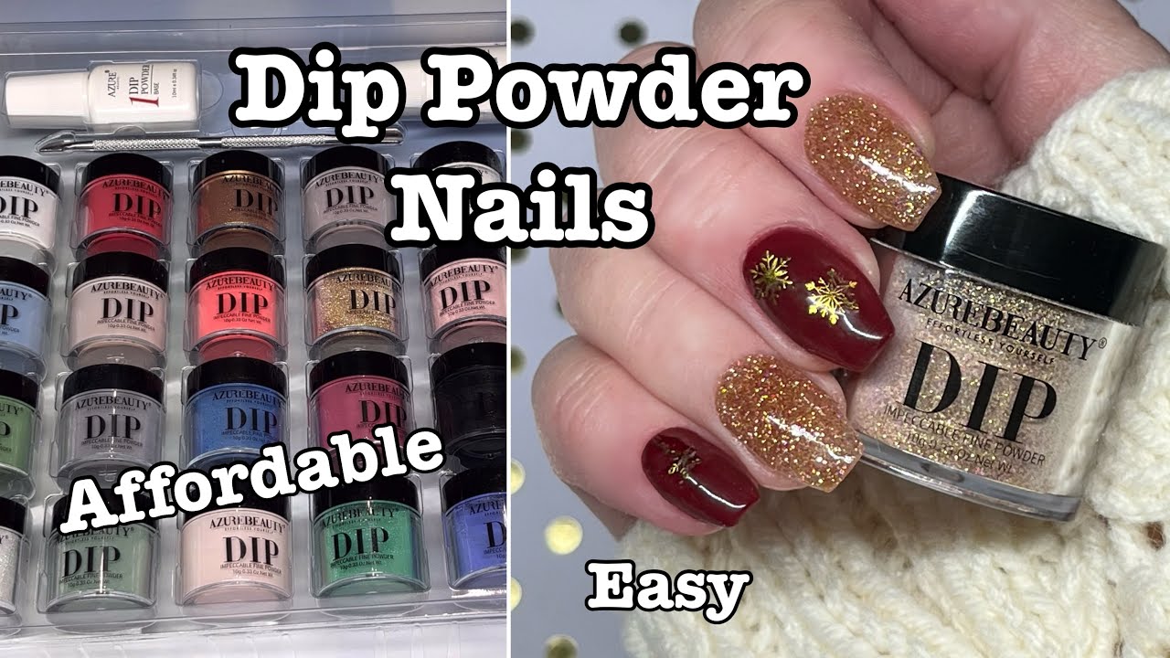 Как сделать маникюр с пудрой Dip Powder | Обзор рождественского набора Dip Powder от Amazon Azure...