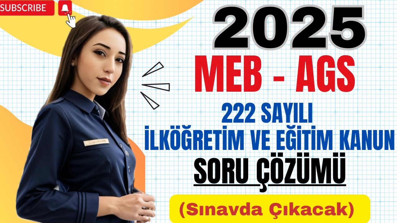 222 SAYILI İLKÖĞRETİM VE EĞİTİM KANUNU SORU ÇÖZÜMÜ - 4 #mebags #öabt #ags #yt #mevzuat #kanun #kpss