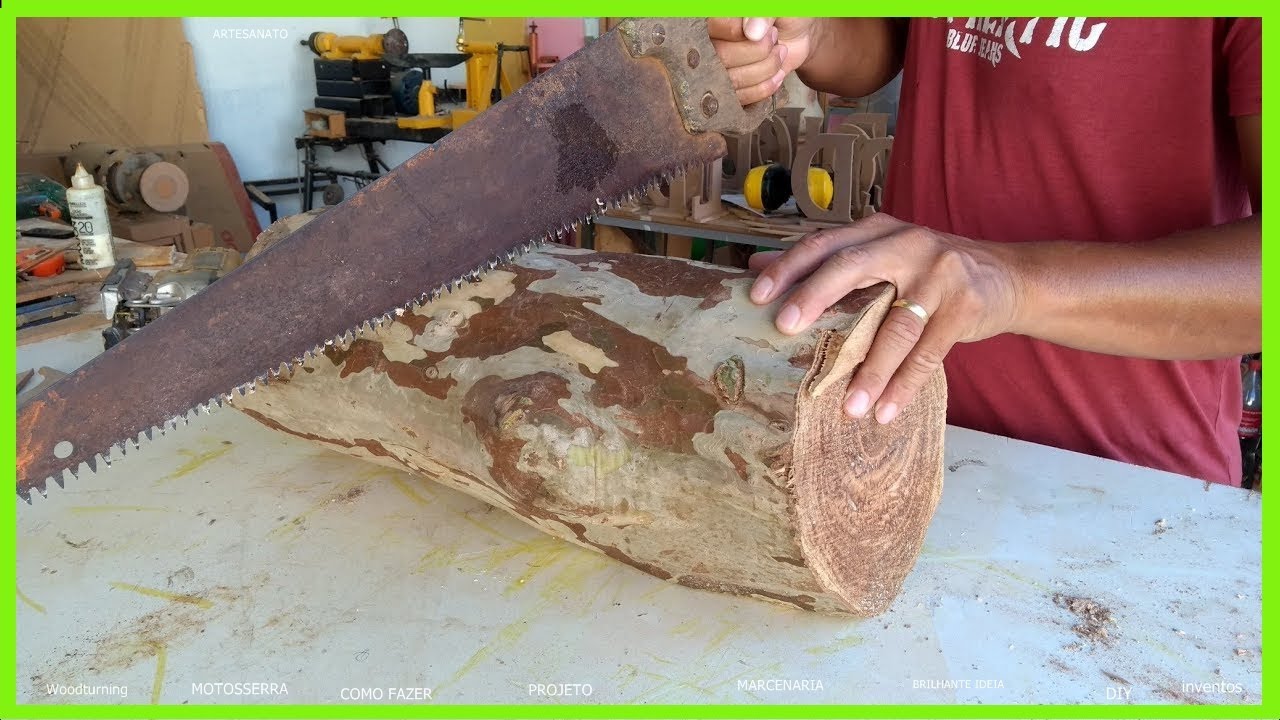 N&Atilde;O TEM MOTOSSERRA ? veja isso ,como cortar usando serrote _#woodworking