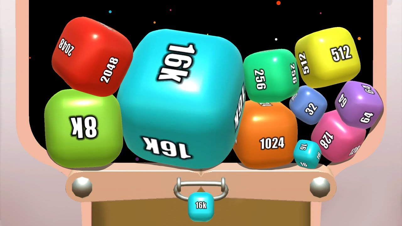 Merge 2048 Cube 3D. Разблокировать 16384 (16k)