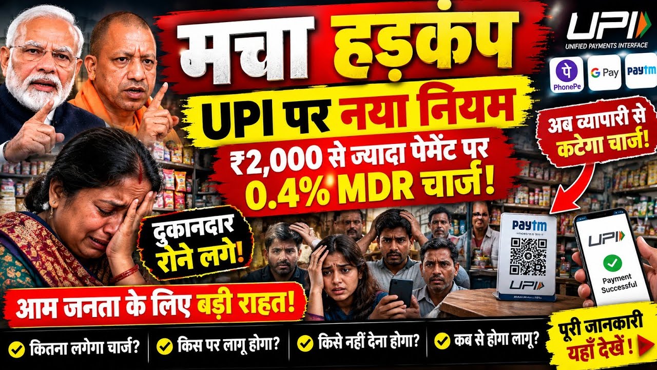&ldquo;UPI BIG UPDATE: New Rule on Payments Above ₹2,000 | 0.4% MDR Charge Explained | Full Details&rdquo;