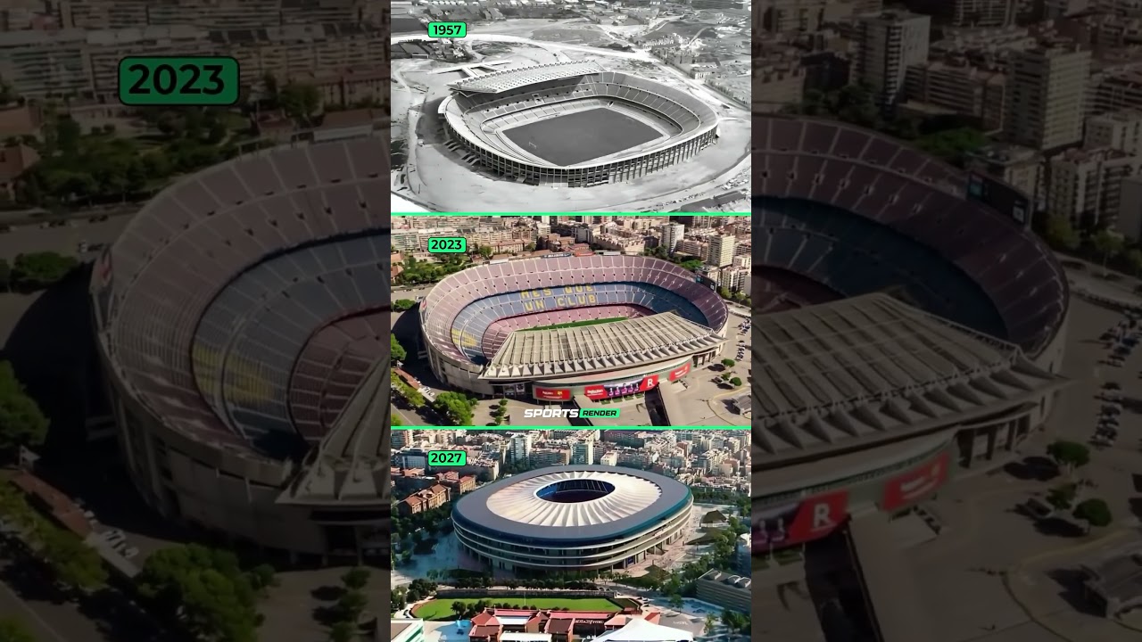 The Evolution of Camp Nou 🏟️ #football #barcelona #stadium #shorts #viralvideo