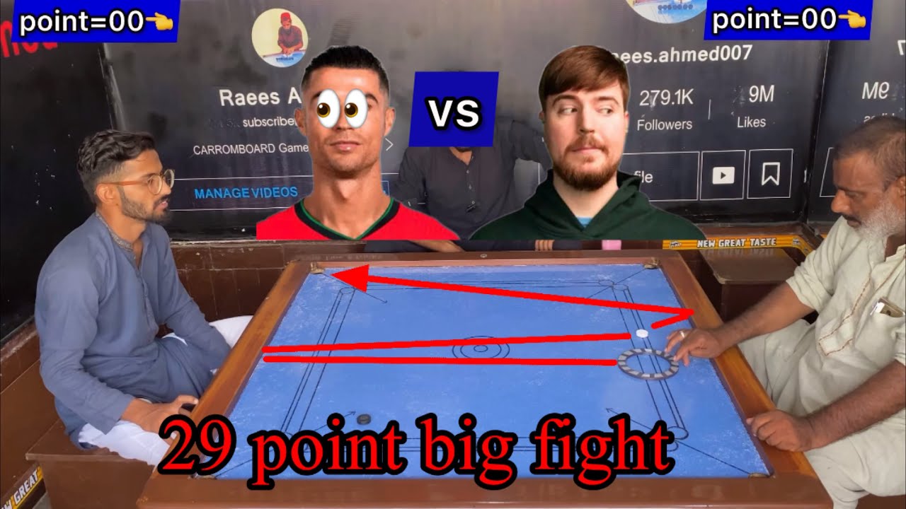 Ho no￼ unbelievable ￼fight Carrom board full. ￼ Malik Khubaib (vs) Shah g 👈@MrBeast @cristiano