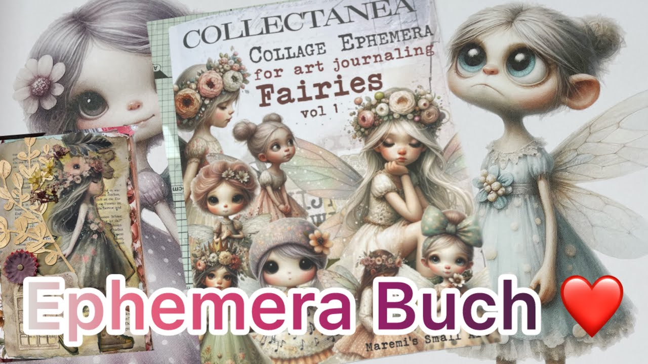 Ephemera Art Journaling Buch ❤️ durchblättern 🤩 Beispiele ❤️ Ich bin verliebt ❤️ #MaremiSmallArt