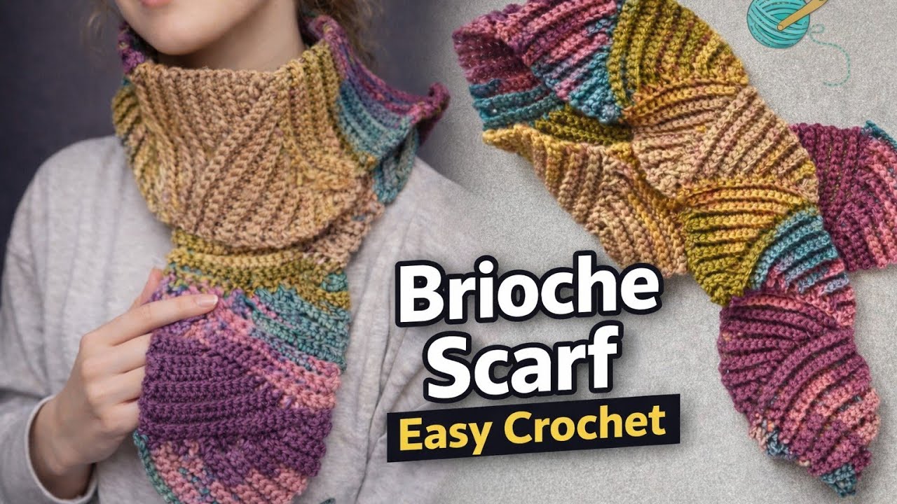 Easy Brioche Crochet Scarf | Beginner Friendly & Textured