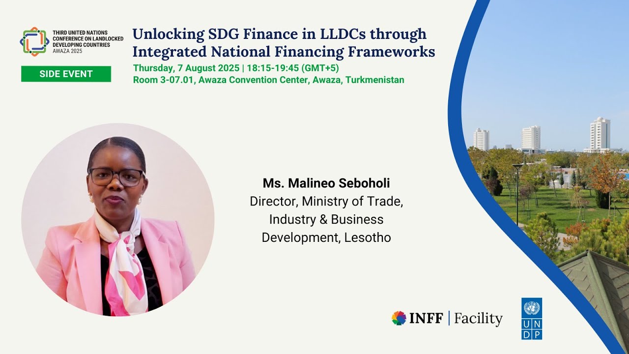 Malineo Seboholi, Director, Ministry of Trade, Industry & Business Dev, Lesotho at INFF LLDC3 event