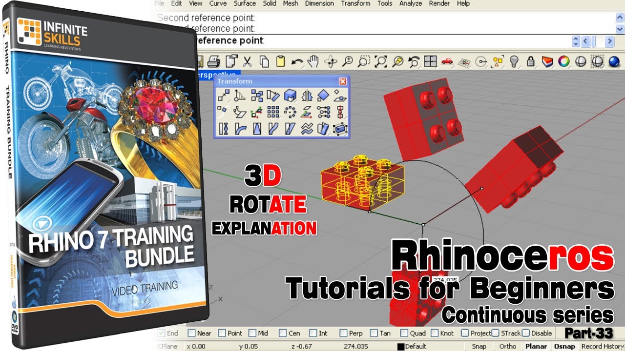 Rhino Tutorials for beginners | Rhinoceros 3D | Part 33 | Rotate 3D Command Explanation