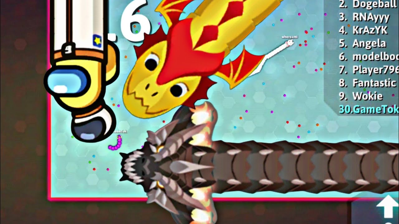 Snake Io Big King Igneous Burn Vs Astronaut Crewmate The Map Epic Snakeio Gameplay