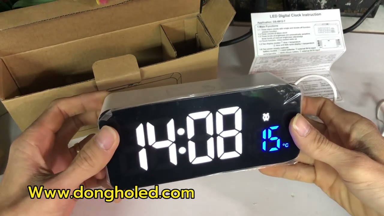 Đồng hồ led để bàn báo thức đẹp, đồng hồ led đo nhiệt độ