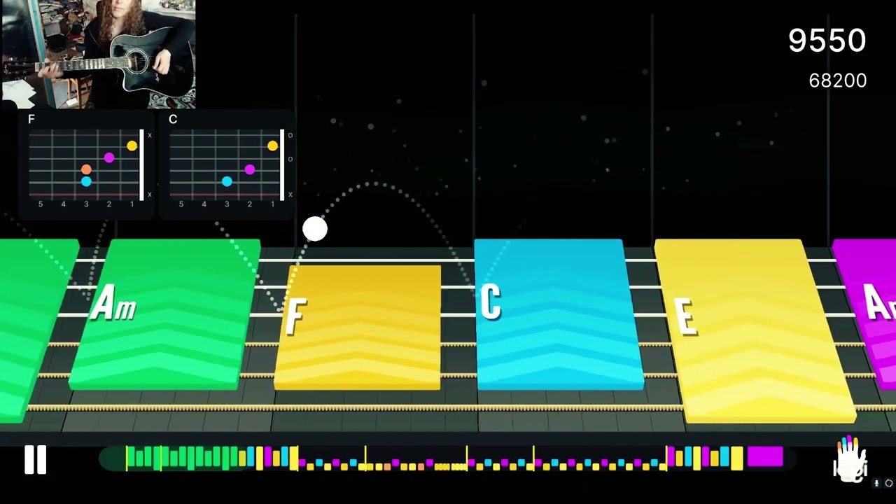 😔Lonely Day 😔 Chords (F,C,E, A5, F5, C5, E5, G5) Yousician