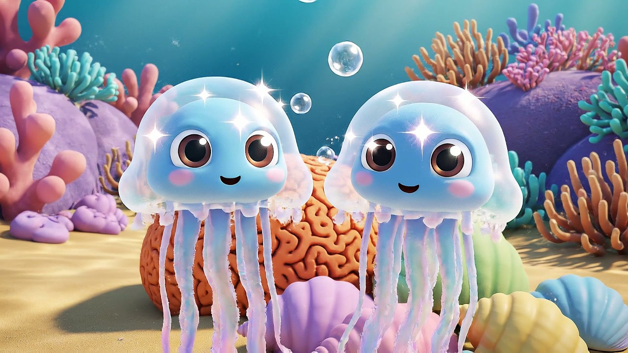 Cinco Medusas Saltarinas se Mueven | Canciones Infantiles y Rimas de Mar