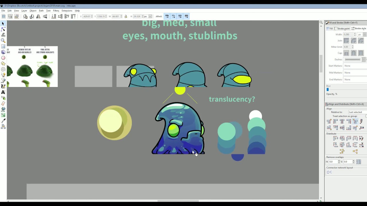 Creature Art Inkscape Timelapse - Goopling