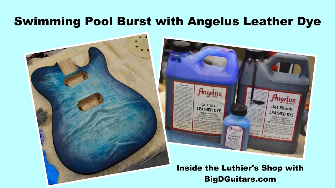 DIY Swimming Pool Burst on a Guitar Wildwood Maple with Angelus Leather Dye