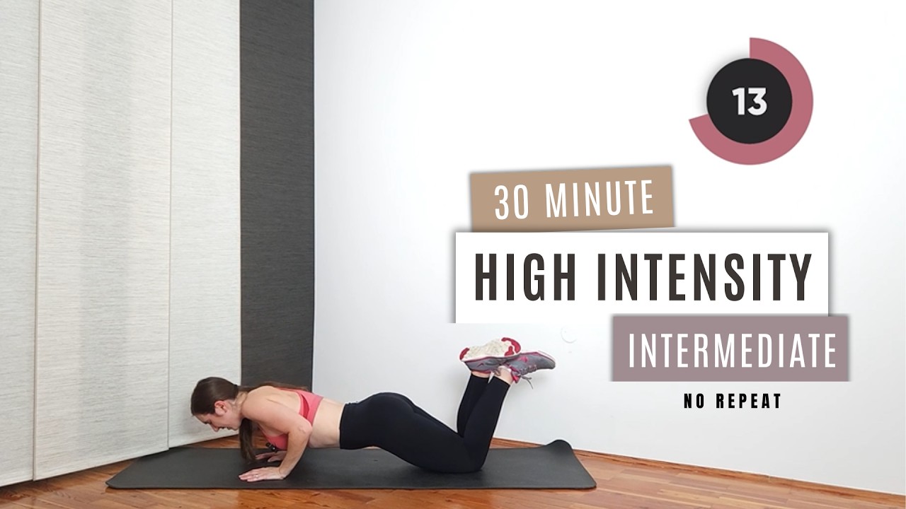 Intermediate Full Body HIIT Workout | No Repeats (No Equipment)
