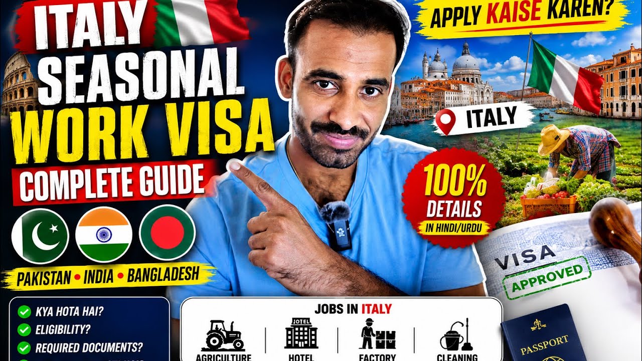 How to Apply for Italy Seasonal Work Visa 2026 | Full Guide for Pakistan, India & Bangladesh