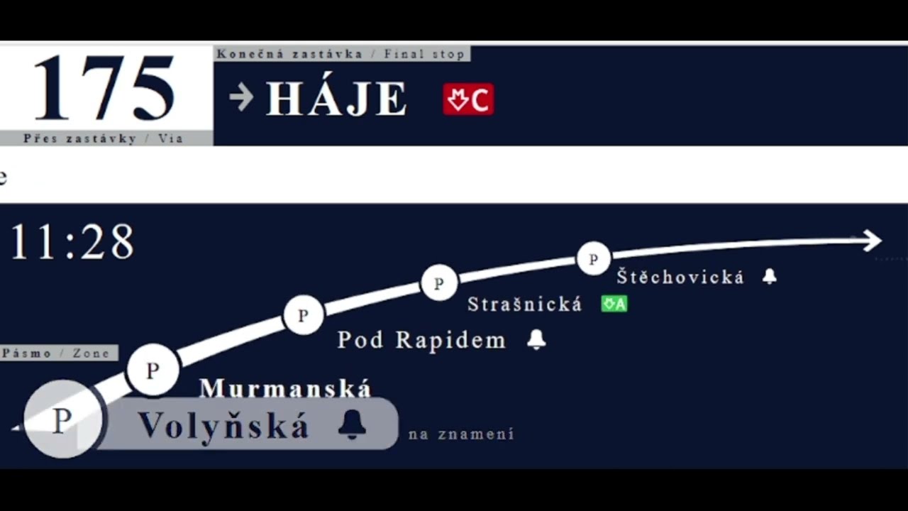 Hlášení Linka 175 Sídliště Malešice - Háje a zpět