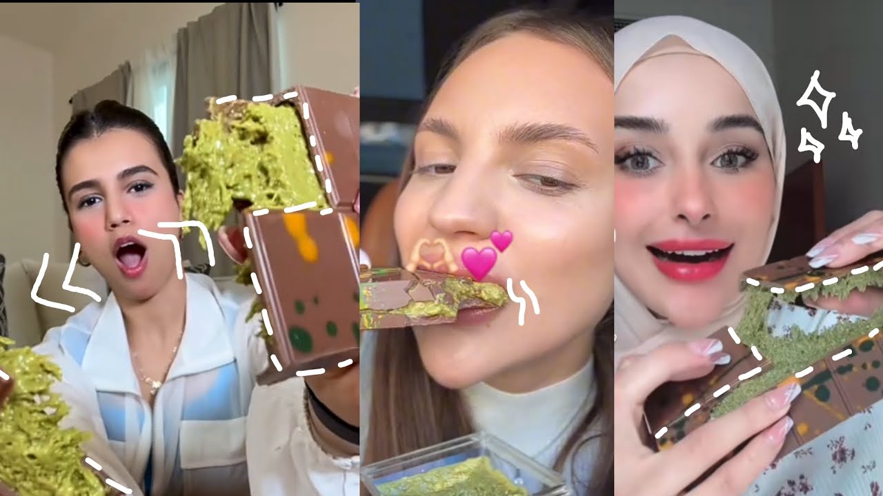 تجميع مقاطع شوكولاتة دبي بالكنافة 💚🍫