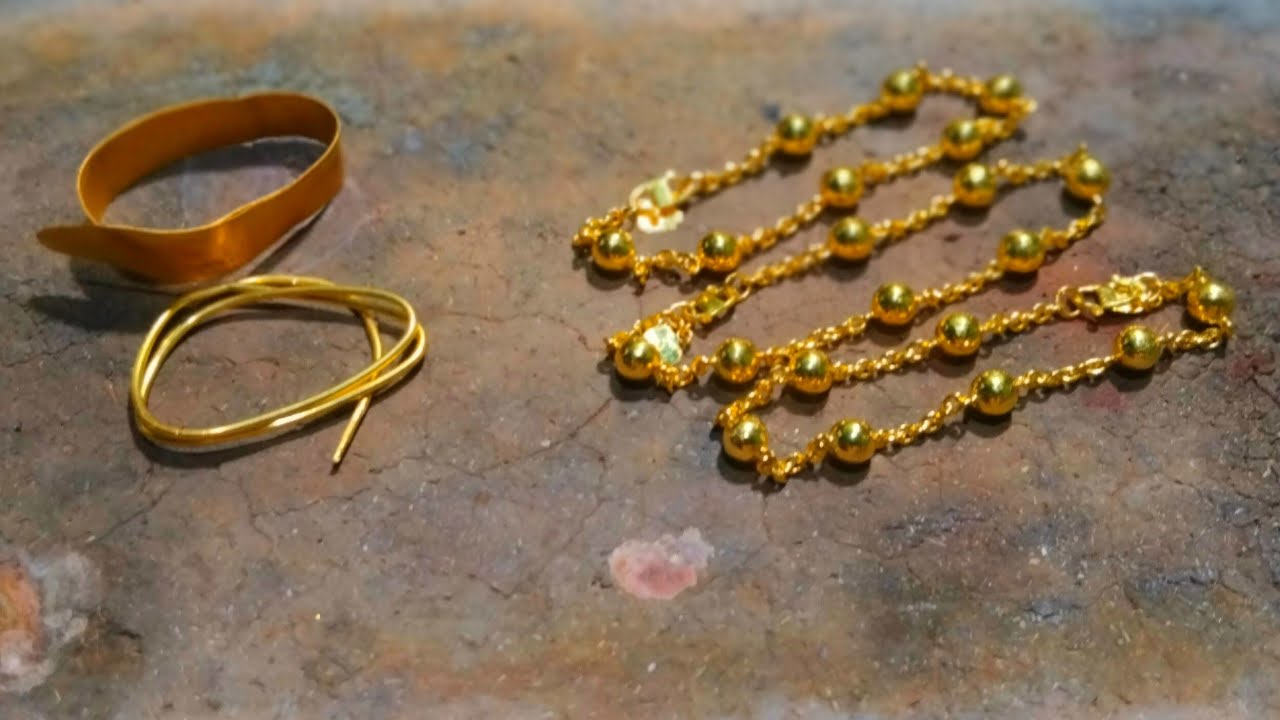 Cara membuat gelang bola-bola berat 5 gram.emas 24K