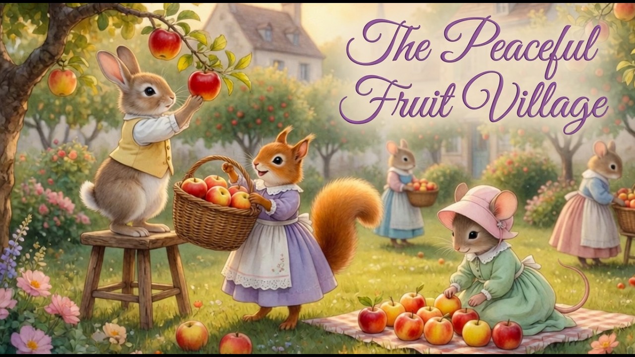 The Peaceful Fruit Village 🍎🌿Light Jazz | Soft Celtic Folk Waltz & Cozy Forest Storybook