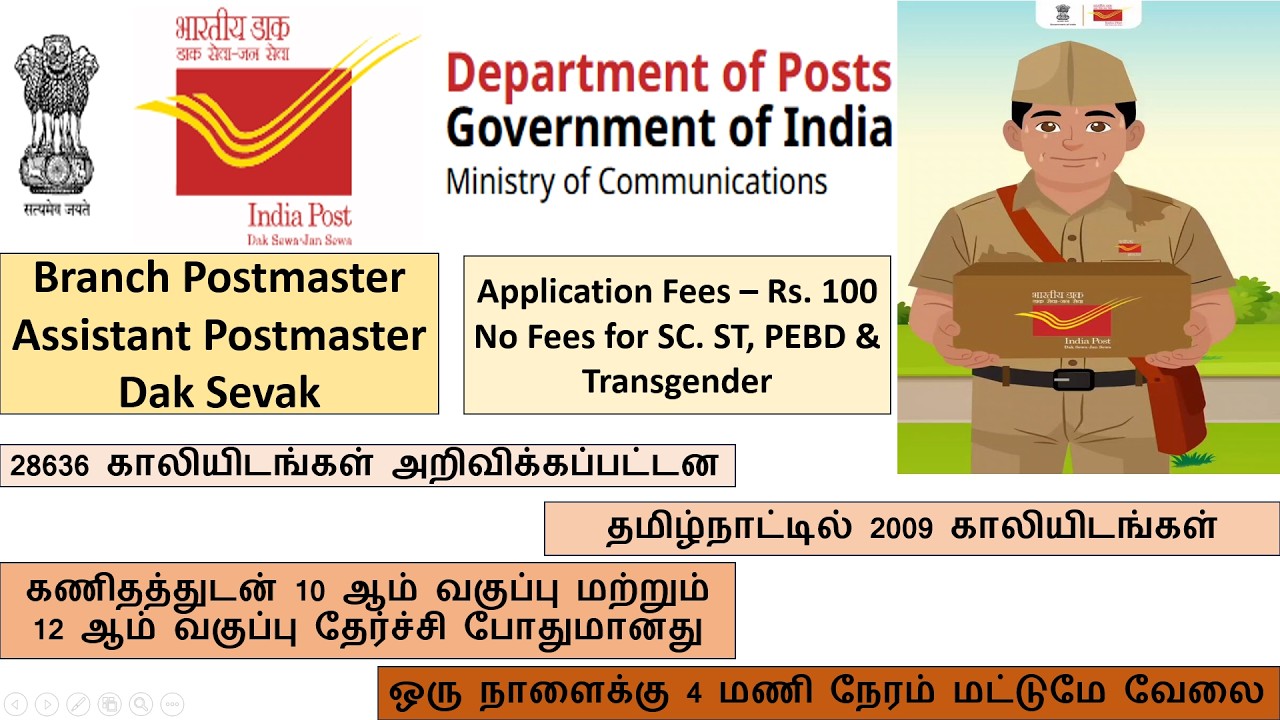 Department of Post | Government of India | Garmin Dak Sevaks | 12th Pass | 4 to 5 hours work / day |
