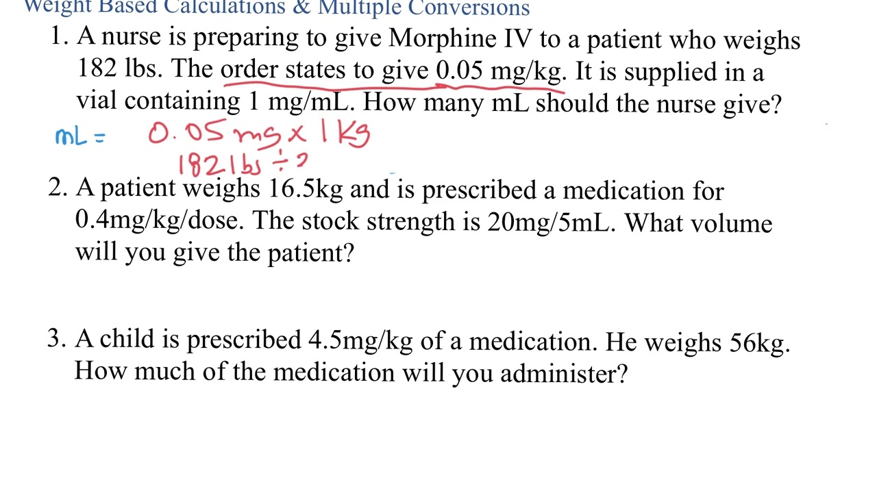 Dosage Calculation Practice Week 6 Part 1