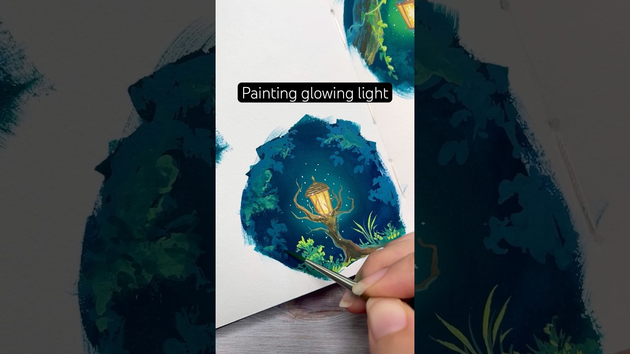 Painting glowing light! #gouache #art
