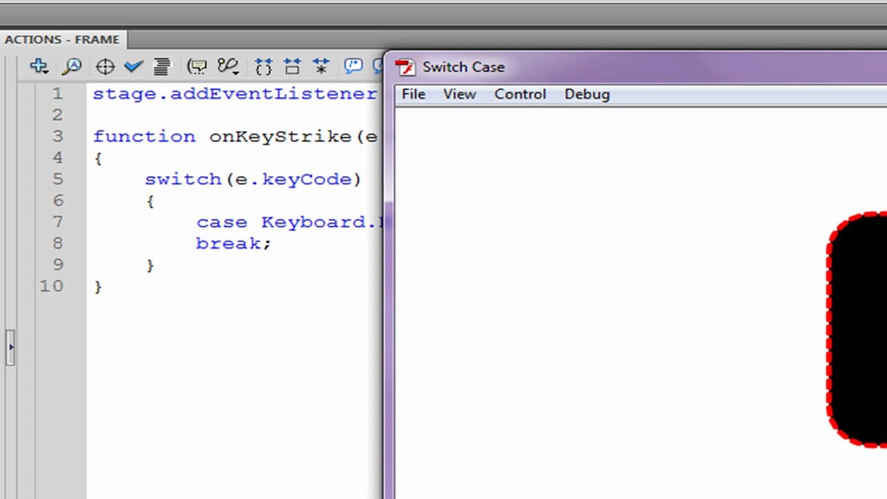 Flash CS3/CS4 Actionscript 3.0 Basics Tutorial(Switch Case Statements 9)
