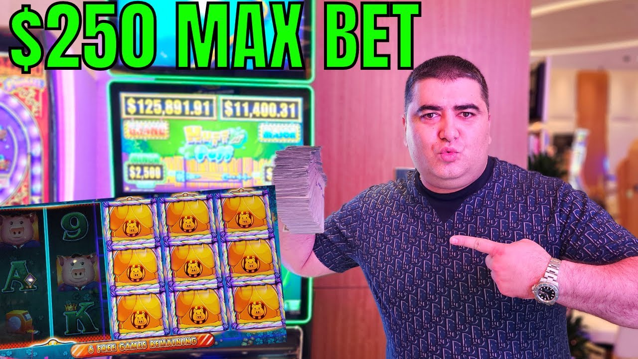 Craziest Session On ORIGINAL Huff N Puff Slot Machine $250 MAX BETS