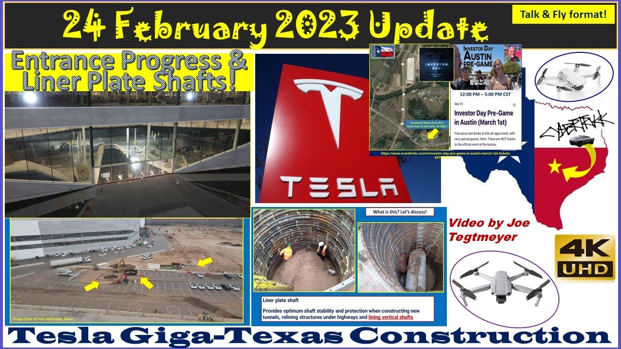 Plaid Main Entrance, Turbo Roundabout & Liner Plate Shafts! 24 Feb 2023 Giga Texas Updates (07:15AM)
