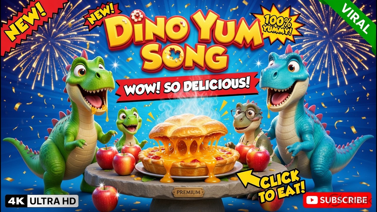 Yum Yum Dino Eating Song | Dinosaur Family Song | Kids Songs & Nursery Rhymes