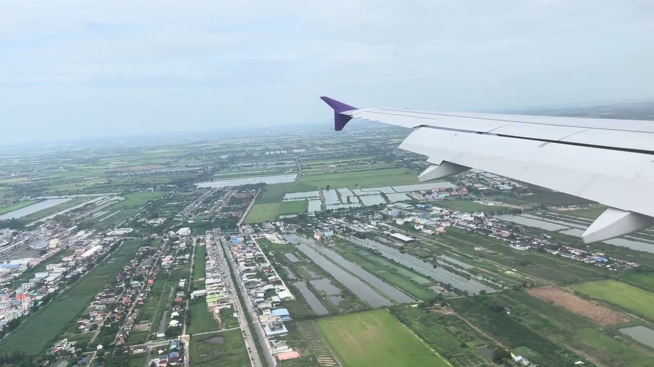 Thai Airways, TG133, Airbus A320, Chiang Rai (CEI) to Bangkok (BKK), Landing, 7/30/2025